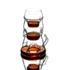 ICOSA BREWHOUSE. Avensi Wave_Cyclone Small_Stacked_Transparent stackable coffee server and glasses from icosa brewhouse avensi collection